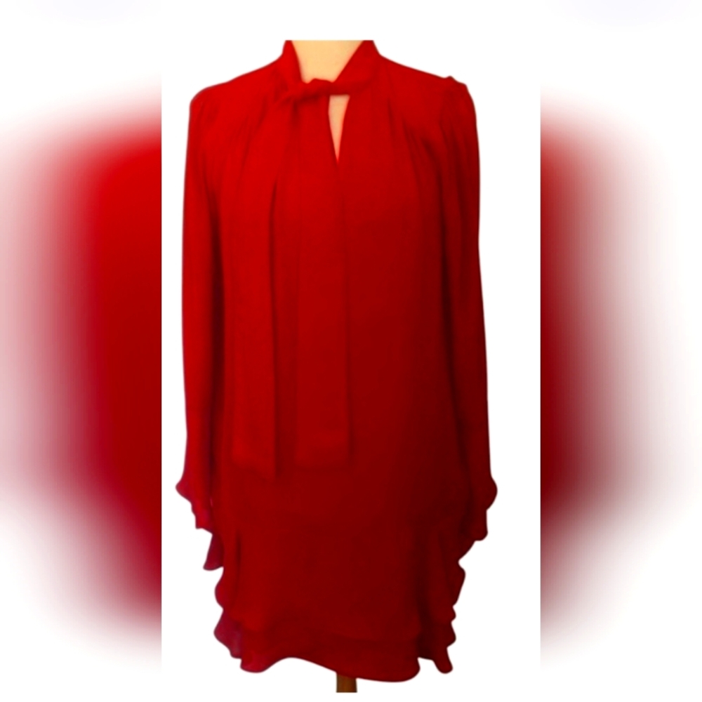 Parker Flare Sleeve Red Dress